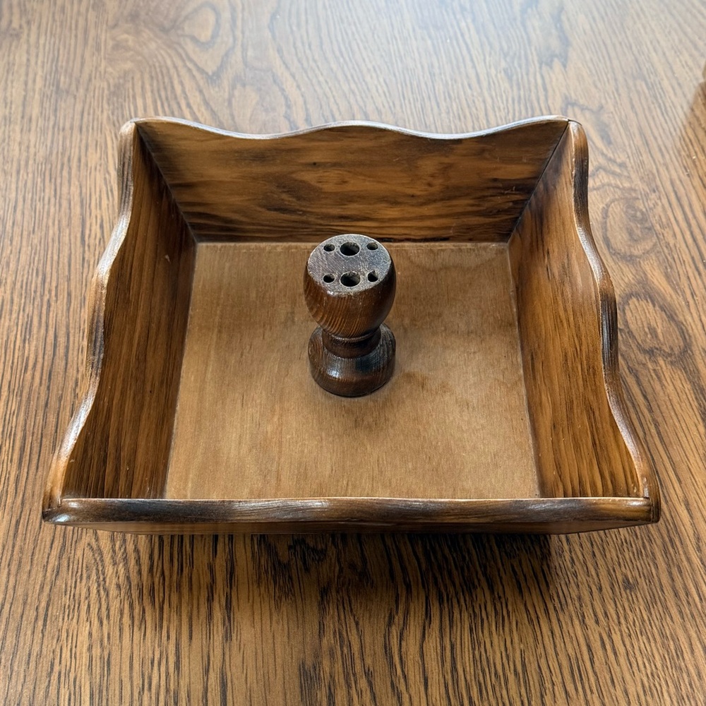 Wooden Square Bowl with Handle